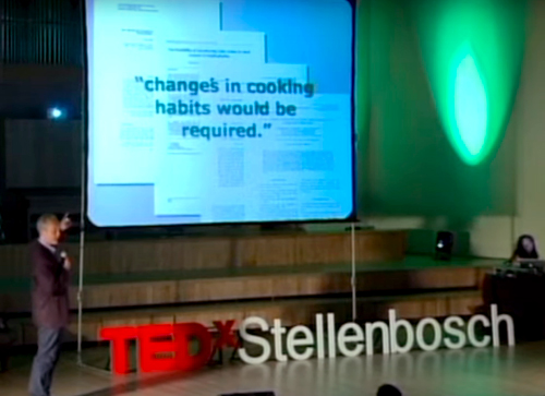 Marcel Maré speaking at TEDx Stellenbosch in 2010.